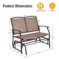 Costway Patio Glider Rocking Bench Double 2 Person Chair Loveseat Armchair Backyard