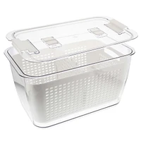 Spec101 Plastic Food Storage 10in - Plastic Kitchen Strainer Container with Lid