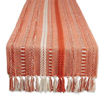 Contemporary Home Living 15" x 108" Vintage Red and White Braided Stripe Decorative Table Runner