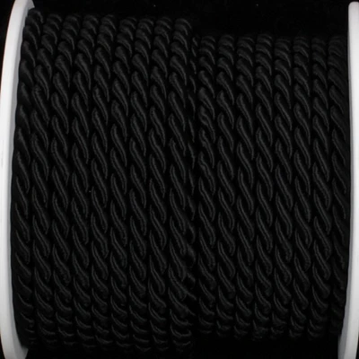 The Ribbon People Black Braided Cording Wired Craft Ribbon 0.25" x 27 Yards
