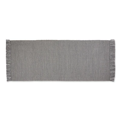 Contemporary Home Living 2'6" x 6' Gray Decorative Rectangular 2-Tone Ribbed Rug