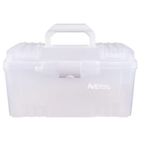 ArtBin Twin Top Storage Boxes with Lift-Out Tray, Clear