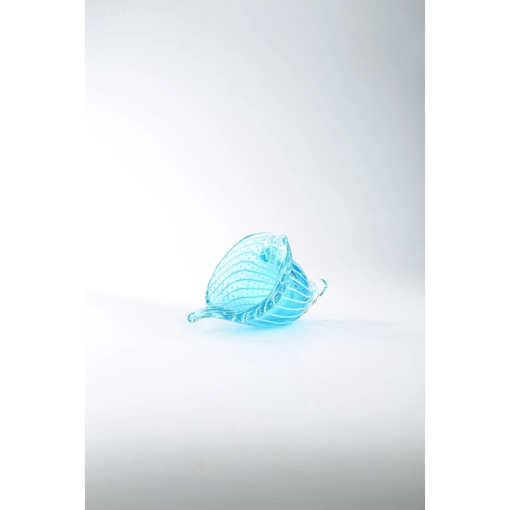 CC Home Furnishings 8.5" Aqua Blue Hand Blown Glass Tabletop Decoration