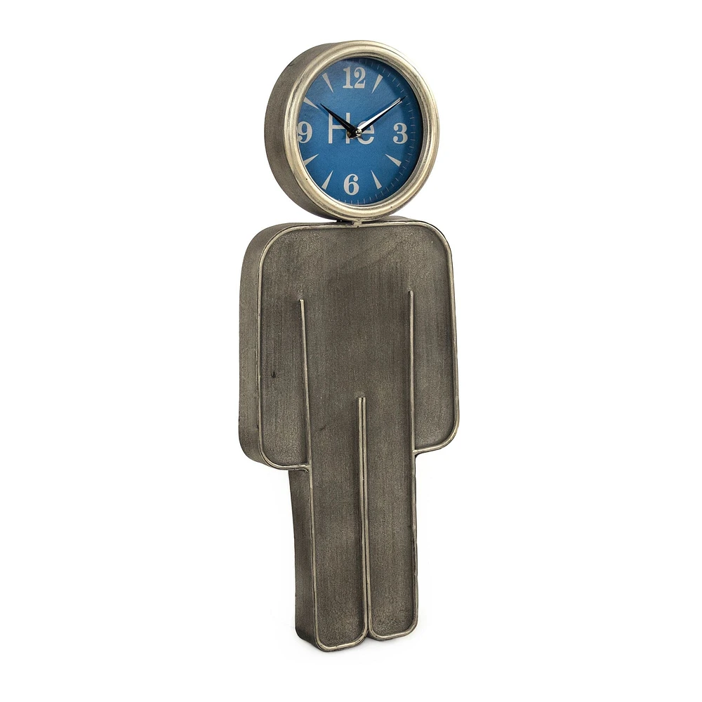 Zentique 25" Gray and Blue Contemporary Boy Wall Clock