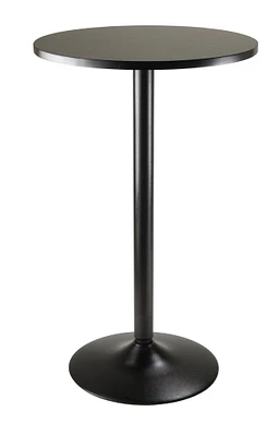 Contemporary Home Living 39" Black Elegant Metal Round Table with Black Metal Leg and Base