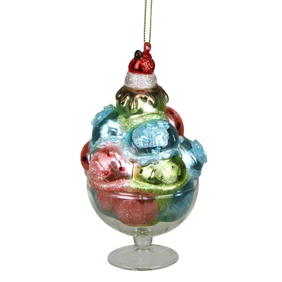 Northlight 4.5'' Pink and Green Glass Matte Finish Ice Cream Christmas Ornament