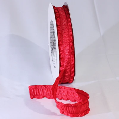 The Ribbon People Red Woven Edge Ruffles Craft Ribbon 1" x 60 Yards
