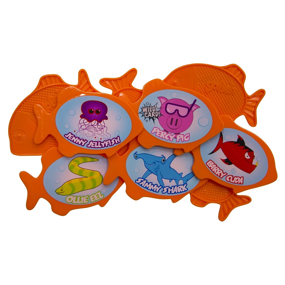 SwimWays 5" Orange and Blue 9 Character Go Fish Swimming Pool Dive Game