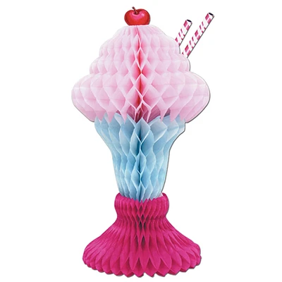 Party Central Club Pack of 12 Pink and Blue Ice Cream Sundae Decors 14"