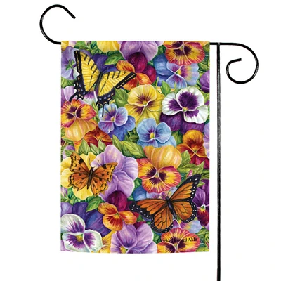 Toland Home Garden Purple and Yellow Butterfly On Flowers Outdoor Garden Flag 18" x 12.5"