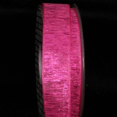 The Ribbon People Metallic Pink "Lampo" Wired Craft Ribbons 0.75" x 108 Yards