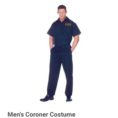 Underwraps Men's Navy Blue Coroner Halloween Shirt - Size 2XL
