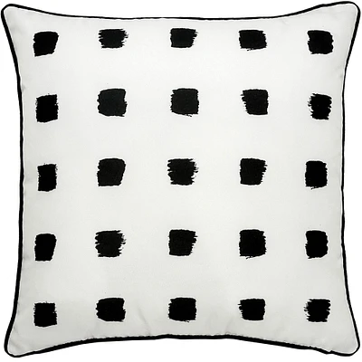 Signature Home Collection 22" Black and White Polka Dotted Square Outdoor Patio Throw Pillow