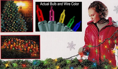 CC Christmas Decor 4' x 6' Multi-Color Mini Twinkling Net Style 150 Christmas Lights - Green Wire