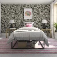 Tempaper & Co. x Novogratz Zebra Marble White & Black Removable Peel and Stick Wallpaper