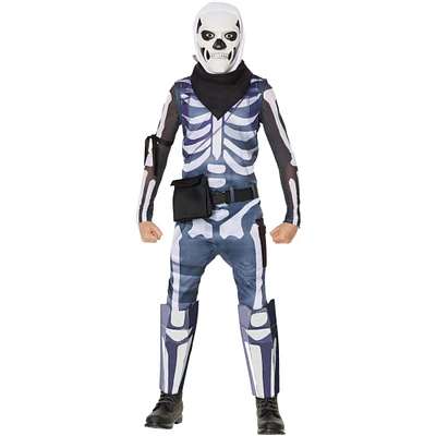The Costume Center Black and White Fortnite Skeleton Trooper Unisex Child Halloween Costume