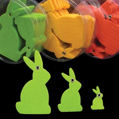 The Ribbon People Club Pack of 144 Green Fuzzy Easter Bunnies 3"