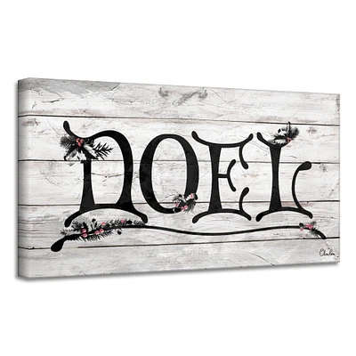 Crafted Creations Black and Beige 'Noel' Christmas Canvas Wall Art Decor 18" x 36"