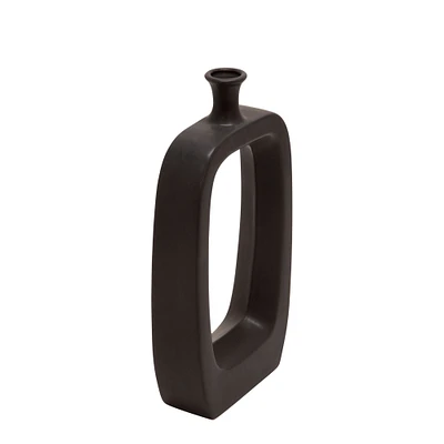 Kingston Living 18" Black Solid Cutout Vase Tabletop Decor