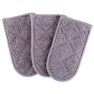 CC Home Furnishings Set of 3 Gray Quilted Diamond Designed Panhandles 6"