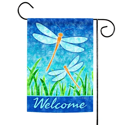 Toland Home Garden Blue and Green "Welcome" Outdoor Rectangular Mini Garden Flag 18" x 12.5"