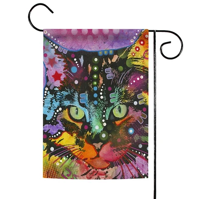 Toland Home Garden Orange and Purple Neon Cat Outdoor Rectangular Mini Garden Flag 18" x 12.5"