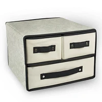 Contemporary Home Living 12" Gray and Black Storage Bin Box Drawer Closet