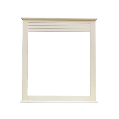 The Hamptons Collection 39" White Ice Cream At The Beach Rectangular Beveled Framed Mirror