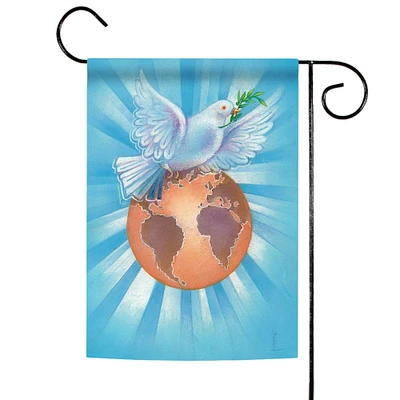 Toland Home Garden White and Blue Earth Dove Outdoor Rectangular Mini Garden Flag 18" x 12.5"