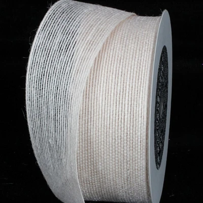 The Ribbon People Bleached White Woven Edge Craft Ribbon 2" x 27 Yards