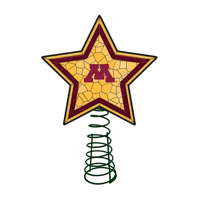 The Memory Company 10" Lighted Yellow and Red Star NCAA Minnesota Golden Gophers Christmas Tree Topper