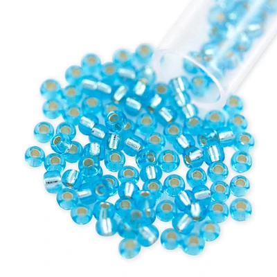 Miyuki Round Rocaille Seed Bead 8/0 Silver Lined Baby Blue