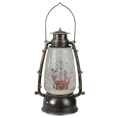 Northlight 9" Country Rustic Lantern with Reindeer Table Top Christmas Decoration