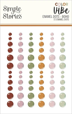 Color Vibe Enamel Dots Embellishments 72/Pkg-Boho