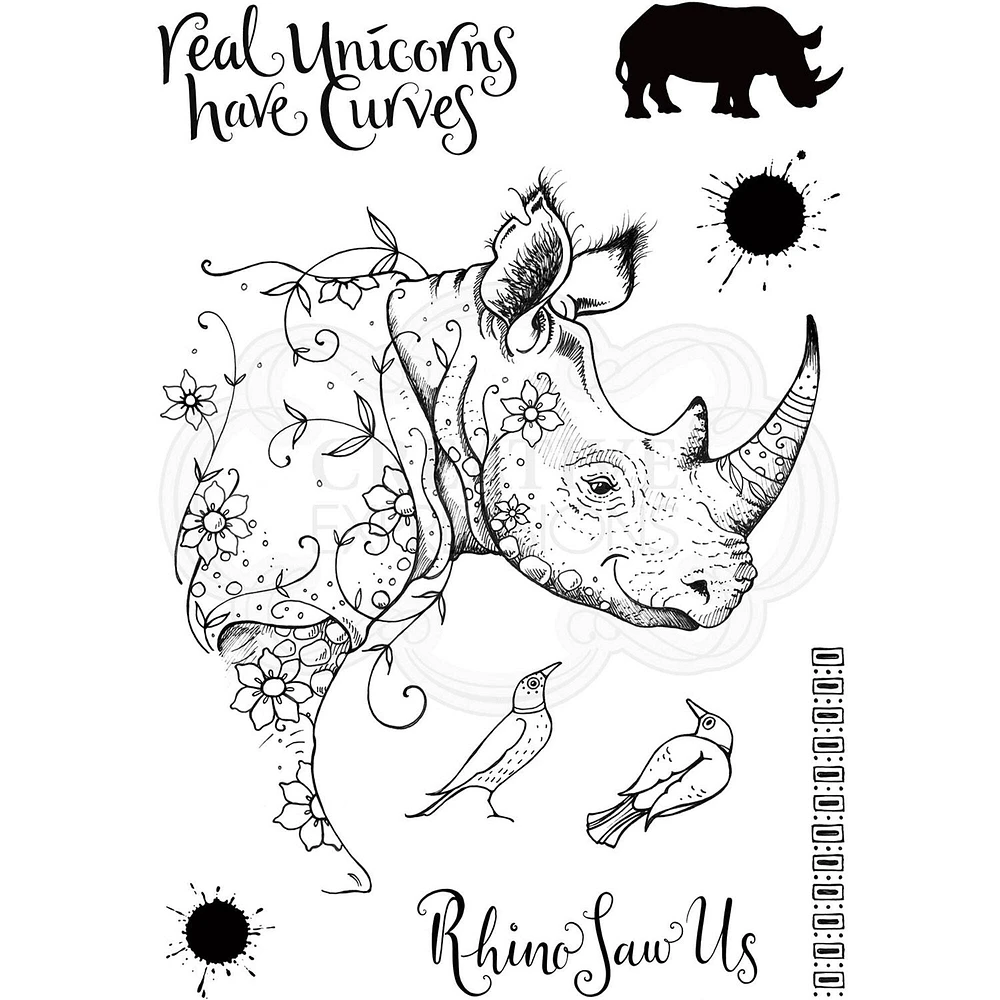 Pink Ink Designs  Rhino Saw Us A5 Clear Stamp