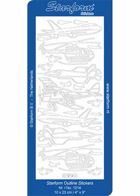 Starform Deco Stickers - Aircraft - Silver