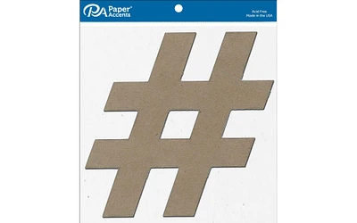 Chip Shape 2pc 11" Hashtag # Natural