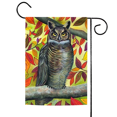 Toland Home Garden Perching Forest Owl Outdoor Garden Flag 18" x 12.5"