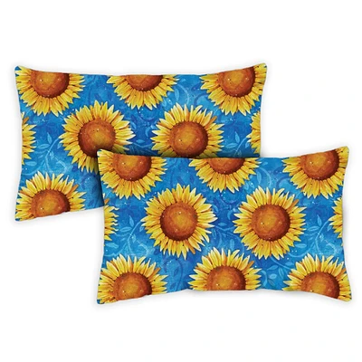 Toland Home Garden Set of 2 Sweet Sunflowers Outdoor Patio Throw Pillow Covers 19"