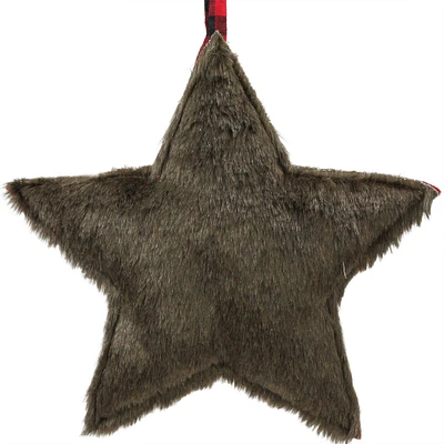 Northlight 11.5" Brown Faux Fur Star Christmas Ornament