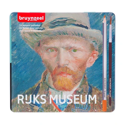 Buynzeel Rijksmuseum Watercolor Pencil Set, 24-Colors in Metal Tin