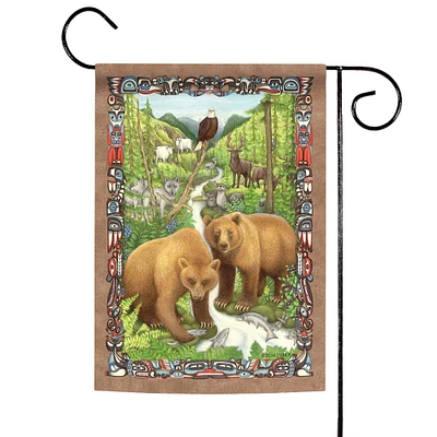 Toland Home Garden Grizzly Bear Wilderness Outdoor Garden Flag 18" x 12.5"