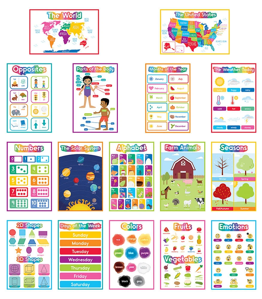 Carson Dellosa Early Learning Poster Sets