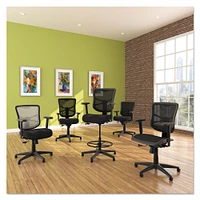 Alera Elusion Series Mesh Mid-Back Swivel/Tilt Chair, Supports up to 275 lbs., Black Seat/White Back, Black Base