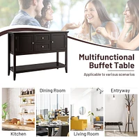 Wooden Sideboard Buffet Console Table with Drawers and Storage