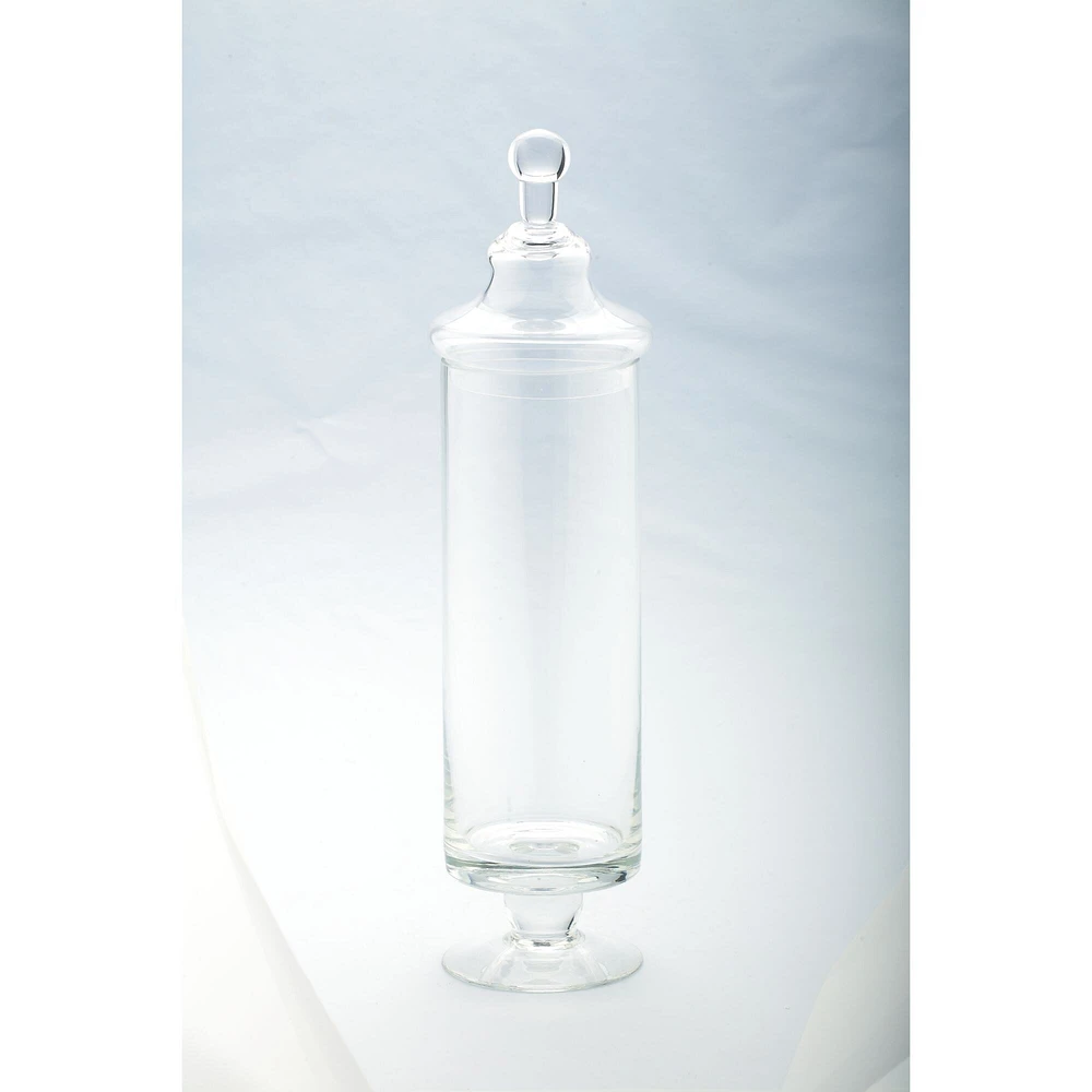 CC Home Furnishings 17" Clear Solid Glass Apothecary Jar with Lid