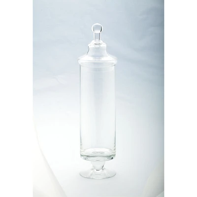 CC Home Furnishings 17" Clear Solid Glass Apothecary Jar with Lid