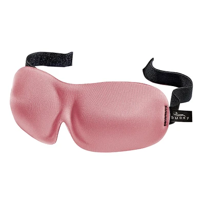 Contemporary Home Living 9" Pink and Black Solid Adjustable Polyester Sleeping Eye Mask