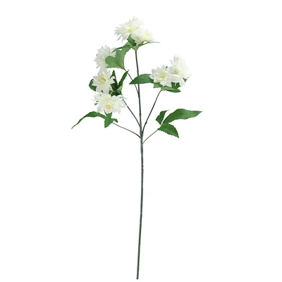 Select Artificials 27" Decorative Cream White Mini Dahlia Artificial Silk Floral Spray
