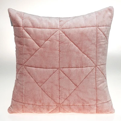 Nassau Collection 20" Pink Quilted Triangles and Diamonds Square Throw Pillow